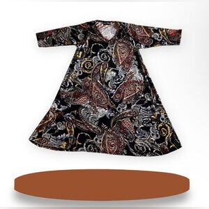 Simply Southern Casual Floral Dress Pink White Pom Pom‎ Hem Elastic Neck Sz S